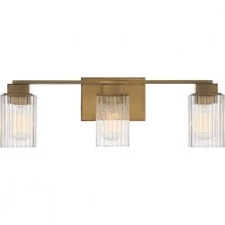 Danson 3-Light Weathered Brass Vanity Light by Quoizel
