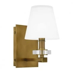 Kelsey Glen 1-Light Weathered Brass Wall Sconce by Quoizel