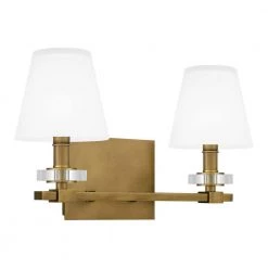Kelsey Glen 16 in. 2-Light Weathered Brass Vanity Light by Quoizel 14 Kelsey Glen 16 in. 2-Light Weathered Brass Vanity Light by Quoizel -Quoizel Sales weathered brass quoizel vanity lighting kls8616ws 1f 1000