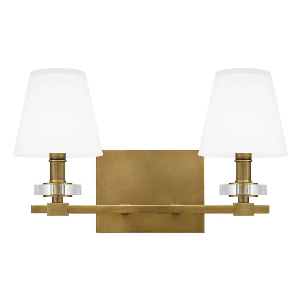 Kelsey Glen 16 in. 2-Light Weathered Brass Vanity Light by Quoizel 3 Kelsey Glen 16 in. 2-Light Weathered Brass Vanity Light by Quoizel