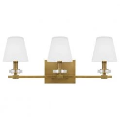 Kelsey Glen 23.25 in. 3-Light Weathered Brass Vanity Light by Quoizel -Quoizel Sales weathered brass quoizel vanity lighting kls8623ws 1f 1000