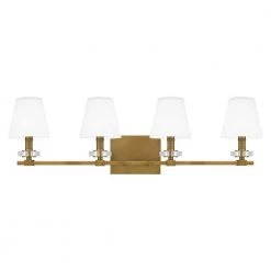 Kelsey Glen 32.25 in. 4-Light Weathered Brass Vanity Light by Quoizel