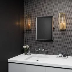 Leighton 1-Light Weathered Brass Wall Sconce by Quoizel -Quoizel Sales weathered brass quoizel vanity lighting lgn8605ws 31 1000