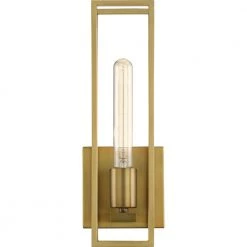 Leighton 1-Light Weathered Brass Wall Sconce by Quoizel -Quoizel Sales weathered brass quoizel vanity lighting lgn8605ws c3 1000