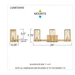Leighton 24 in. 3-Light Weathered Brass Vanity Light by Quoizel -Quoizel Sales weathered brass quoizel vanity lighting lgn8724ws fa 1000