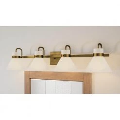 Regency 35.5 in. 4-Light Weathered Brass Vanity Light by Quoizel -Quoizel Sales weathered brass quoizel vanity lighting rgn8635ws c3 1000