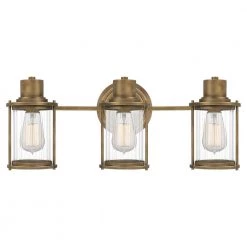 Riggs 3-Light Weathered Brass Vanity Light by Quoizel