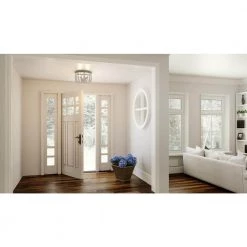 Lewes 12.75 in. 3-Light Weathered White Maple Flush Mount by Quoizel -Quoizel Sales weathered white maple quoizel flush mount lights qfl5574wm 31 1000