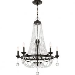 Livery 5-Light Western Bronze Candle-Style Chandelier by Quoizel