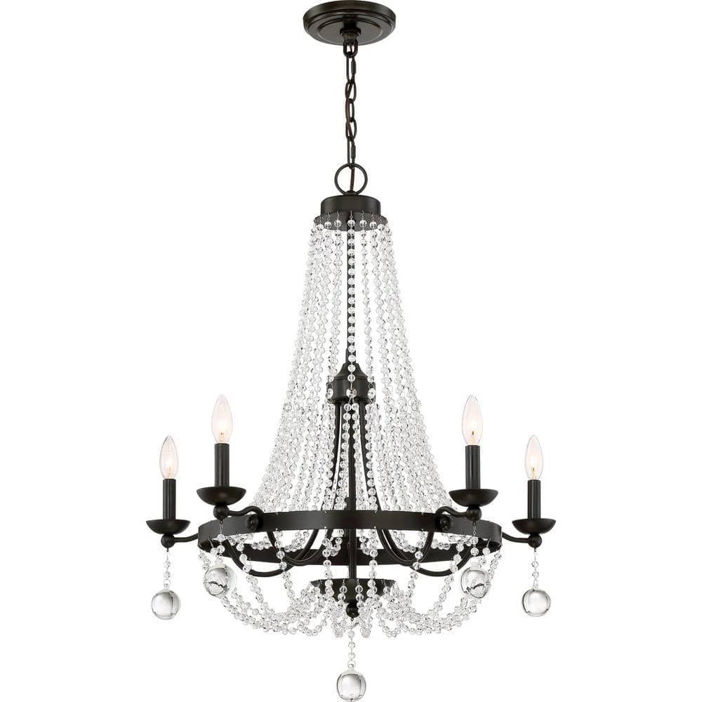 Livery 5-Light Western Bronze Candle-Style Chandelier by Quoizel 3 Livery 5-Light Western Bronze Candle-Style Chandelier by Quoizel