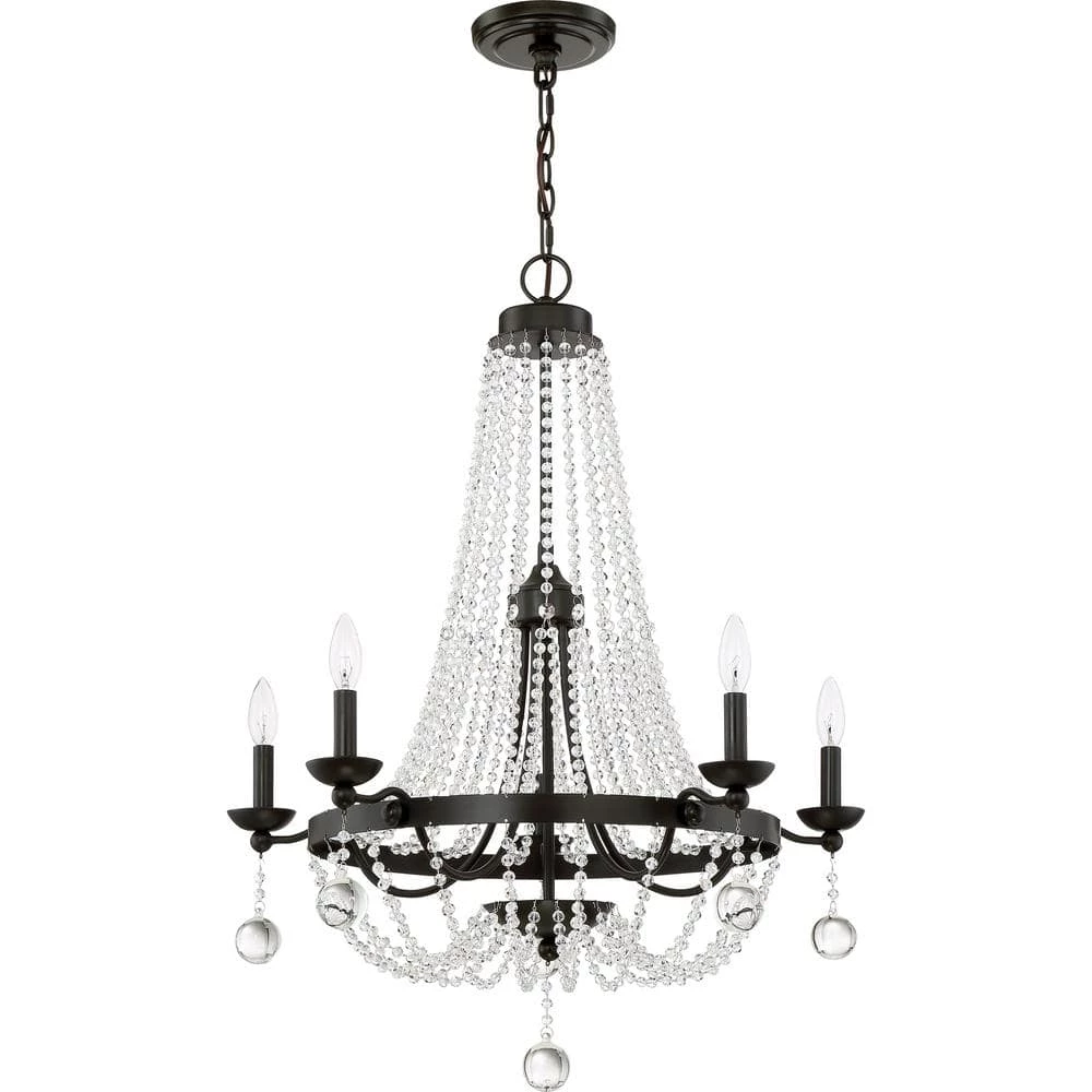 Livery 5-Light Western Bronze Candle-Style Chandelier by Quoizel 5 Livery 5-Light Western Bronze Candle-Style Chandelier by Quoizel - Image 3
