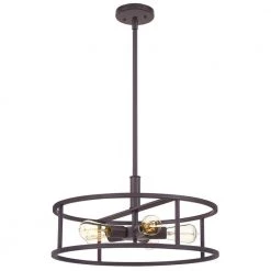 New Harbor 5-Light Western Bronze Pendant by Quoizel -Quoizel Sales western bronze quoizel chandeliers nhr2820wt 4f 1000