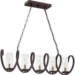 Tumult 5-Light Western Bronze Chandelier by Quoizel