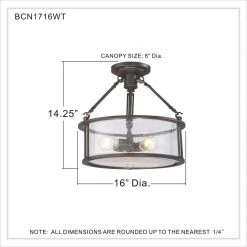 Buchanan 3-Light Western Bronze Semi-Flush Mount by Quoizel -Quoizel Sales western bronze quoizel flush mount lights bcn1716wt 1f 1000