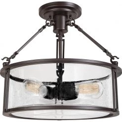 Buchanan 3-Light Western Bronze Semi-Flush Mount by Quoizel