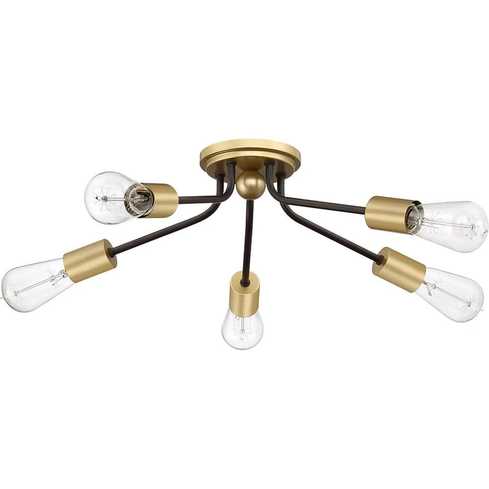 Latitude 27.5 in. 5-Light Western Bronze Flush Mount by Quoizel 5 Latitude 27.5 in. 5-Light Western Bronze Flush Mount by Quoizel - Image 3