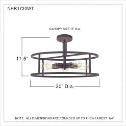 New Harbor 20 in. 5-Light Western Bronze Semi-Flush Mount by Quoizel -Quoizel Sales western bronze quoizel flush mount lights nhr1720wt 1f 1000