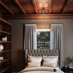 New Harbor 20 in. 5-Light Western Bronze Semi-Flush Mount by Quoizel -Quoizel Sales western bronze quoizel flush mount lights nhr1720wt 44 1000