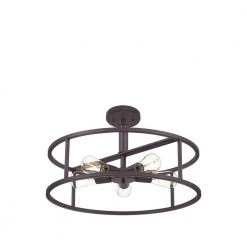 New Harbor 20 in. 5-Light Western Bronze Semi-Flush Mount by Quoizel -Quoizel Sales western bronze quoizel flush mount lights nhr1720wt 4f 1000