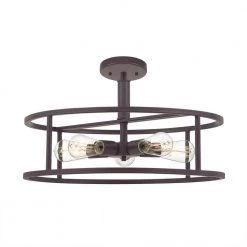 New Harbor 20 in. 5-Light Western Bronze Semi-Flush Mount by Quoizel