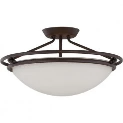 Ashland 20 in. 3-Light Western Bronze Semi-Flush Mount by Quoizel -Quoizel Sales western bronze quoizel flush mount lights qf1202swt 4f 1000