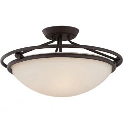 Ashland 20 in. 3-Light Western Bronze Semi-Flush Mount by Quoizel -Quoizel Sales western bronze quoizel flush mount lights qf1202swt c3 1000