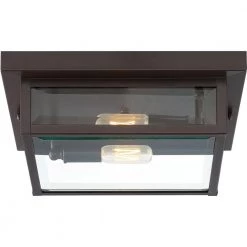 Westover 2-Light Western Bronze Flush Mount with Clear Beveled Glass by Quoizel -Quoizel Sales western bronze quoizel flush mount lights wvr1312wt 1f 1000