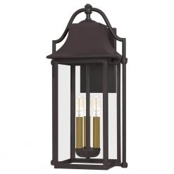 Manning 3-Light Western Bronze Outdoor Wall Lantern Sconce by Quoizel