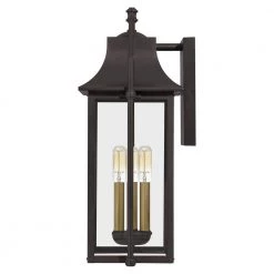 Manning 3-Light Western Bronze Outdoor Wall Lantern Sconce by Quoizel -Quoizel Sales western bronze quoizel outdoor sconces man8411wt c3 1000