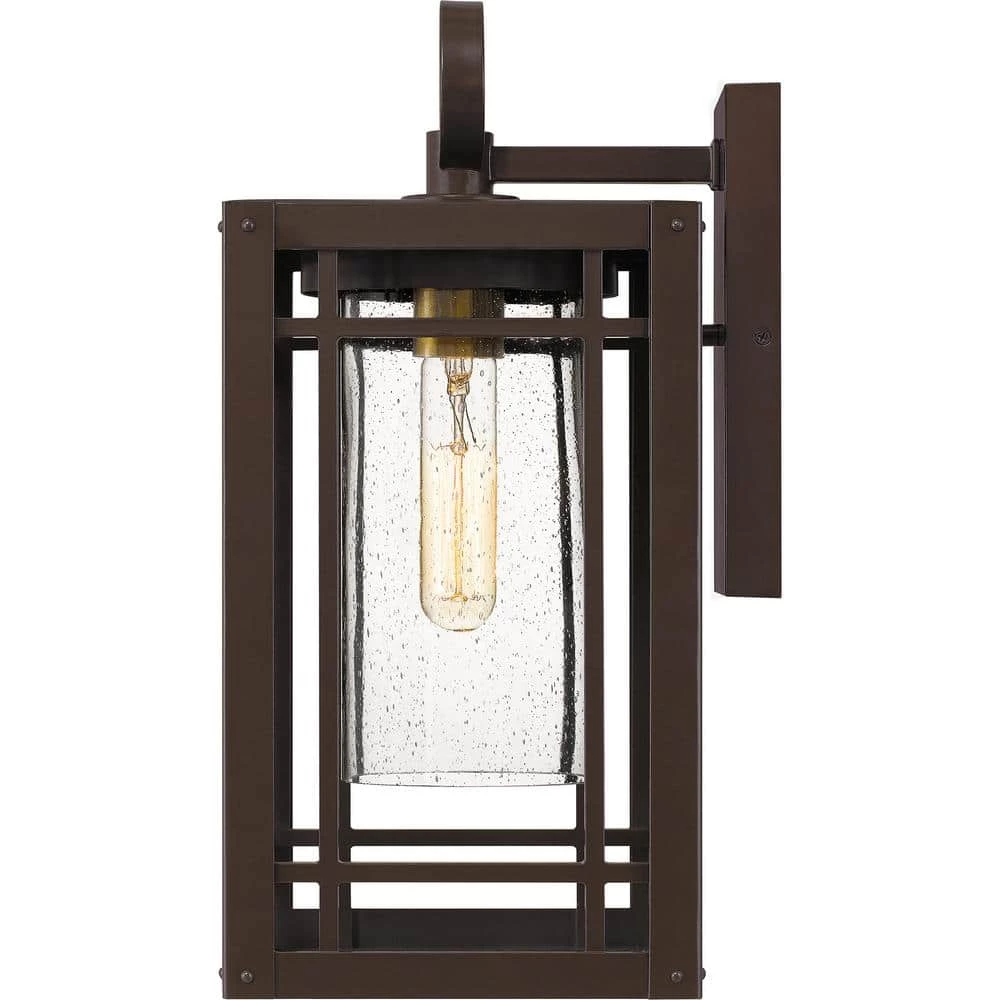 Pelham 9.5 in. 1-Light Western Bronze Outdoor Wall Lantern Sconce with Clear Seeded Glass by Quoizel 9 Pelham 9.5 in. 1-Light Western Bronze Outdoor Wall Lantern Sconce with Clear Seeded Glass by Quoizel - Image 7