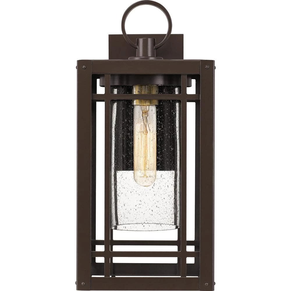 Pelham 9.5 in. 1-Light Western Bronze Outdoor Wall Lantern Sconce with Clear Seeded Glass by Quoizel 8 Pelham 9.5 in. 1-Light Western Bronze Outdoor Wall Lantern Sconce with Clear Seeded Glass by Quoizel - Image 6