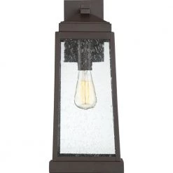 Ravenel 1-Light Bronze Outdoor Wall Lantern Sconce by Quoizel -Quoizel Sales western bronze quoizel outdoor sconces rnl8408wt 4f 1000
