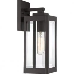 Westover 1-Light Western Bronze Outdoor Wall Lantern Sconce by Quoizel