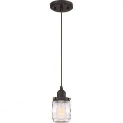 Belmont 1-Light Western Bronze Mini Pendant by Quoizel