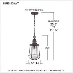 Marine 1-Light Western Bronze Cage Pendant Light by Quoizel -Quoizel Sales western bronze quoizel pendant lights mre1509wt 1f 1000