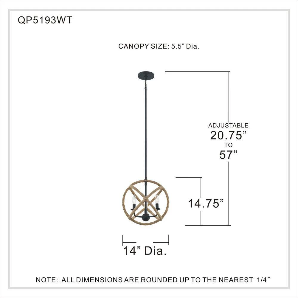 Steerage 3-Light Western Bronze Mini Pendant by Quoizel 8 Steerage 3-Light Western Bronze Mini Pendant by Quoizel - Image 6