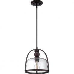 Ridley 1-Light Western Bronze Mini Pendant by Quoizel