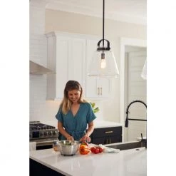 Stella 1-Light Western Bronze Mini Pendant with Clear Seeded Glass by Quoizel -Quoizel Sales western bronze quoizel pendant lights stls1512wt 40 1000