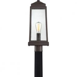 Ravenel 1-Light Western Bronze Outdoor Post Lantern by Quoizel 12 Ravenel 1-Light Western Bronze Outdoor Post Lantern by Quoizel -Quoizel Sales western bronze quoizel post light sets rnl9008wt 1f 1000