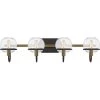 Phoenix 30.75 in. 4-Light Western Bronze Vanity Light with Clear Seeded Glass by Quoizel -Quoizel Sales western bronze quoizel vanity lighting phx8631wt 64 1000