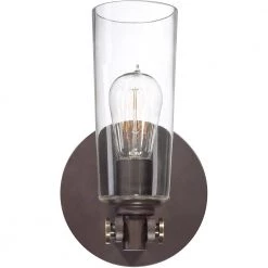 East Village 1-Light Western Bronze Wall Sconce by Quoizel -Quoizel Sales western bronze quoizel vanity lighting upev8701wt c3 1000