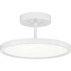 Beltway 15 in. White Lustre LED Semi-Flush Mount by Quoizel