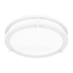 Euclid 11.75 in. White Lustre LED Semi-Flush Mount by Quoizel -Quoizel Sales white lustre quoizel flush mount lights euc1612w 1f 1000