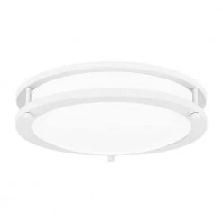 Euclid 11.75 in. White Lustre LED Semi-Flush Mount by Quoizel