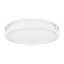 Euclid 11.75 in. White Lustre LED Semi-Flush Mount by Quoizel -Quoizel Sales white lustre quoizel flush mount lights euc1612w c3 1000