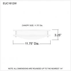 Euclid 11.75 in. White Lustre LED Semi-Flush Mount by Quoizel -Quoizel Sales white lustre quoizel flush mount lights euc1612w fa 1000