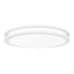 Euclid 24 in. White Lustre LED Semi-Flush Mount by Quoizel