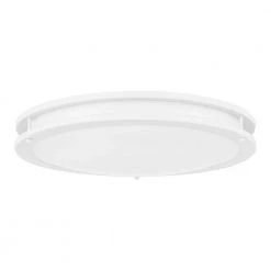 Euclid 24 in. White Lustre LED Semi-Flush Mount by Quoizel -Quoizel Sales white lustre quoizel flush mount lights euc1624w c3 1000