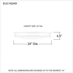 Euclid 24 in. White Lustre LED Semi-Flush Mount by Quoizel -Quoizel Sales white lustre quoizel flush mount lights euc1624w fa 1000