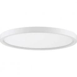 Outskirts 15 in. White Lustre LED Flush Mount by Quoizel -Quoizel Sales white lustre quoizel flush mount lights ost1715w c3 1000